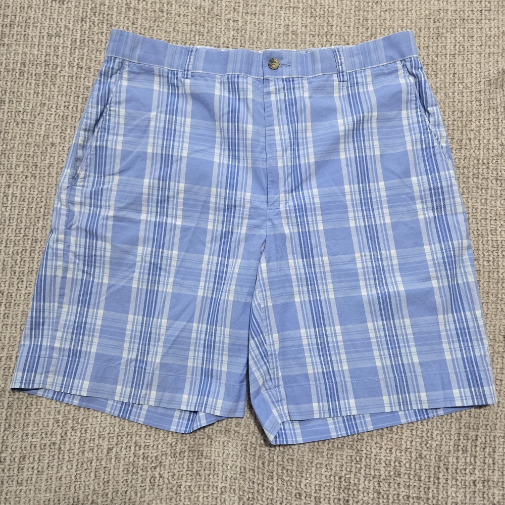 Oxford Golf Blue Plaid Men's Shorts Size 34